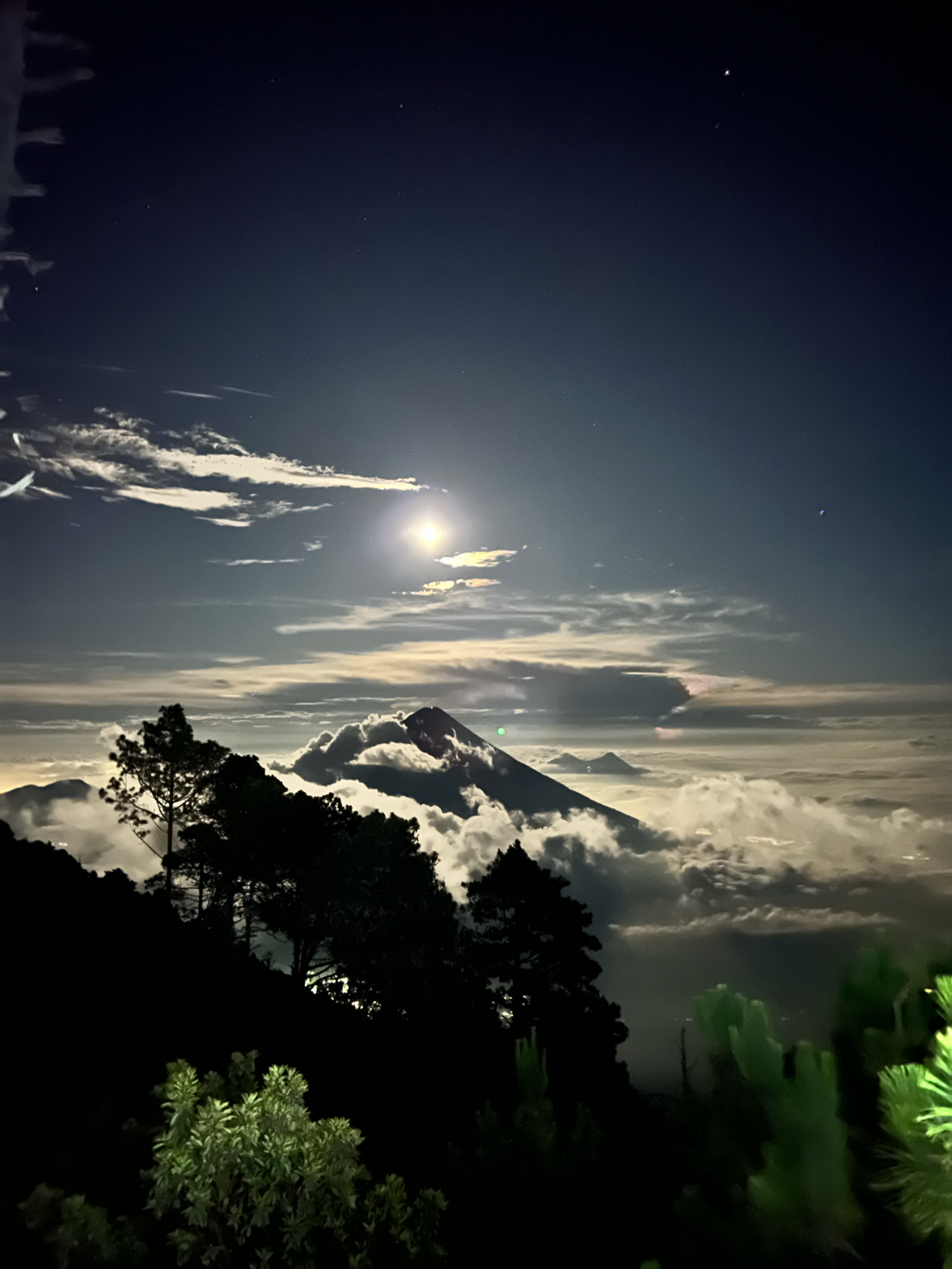 Moonrise over the clouds